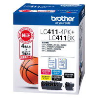 ブラザー（brother） 純正インク LC411-4PK+LC411BK 1パック（5個入）（4色パック+ブラック）  オリジナル（わけあり品）