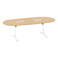 【組立設置込】コクヨ ビエナ 会議テーブル 楕円形T字脚アジャスター 配線付 天板Ｗ2400×D1050×高さ720mm