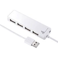 サンワサプライ HDD接続対応・面ファスナー付4ポートUSB2.0ハブ（ホワイト） USB-HTV410WN2 1個