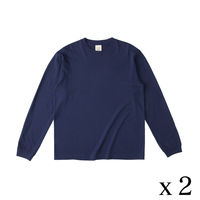 TRUSS オーガニックコットンロングスリーブTシャツ　サイズM　5.3oz　パープルネイビー　1セット（2着入）（直送品）