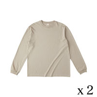 TRUSS オーガニックコットンロングスリーブTシャツ　サイズL　5.3oz　ミルキーグレー　1セット（2着入）（直送品）
