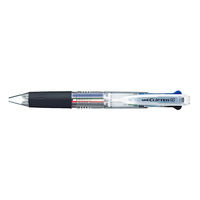 三菱鉛筆 4色 油性ボールペン クリフター 0.7mm 透明 SE4354.T 1セット(10本)