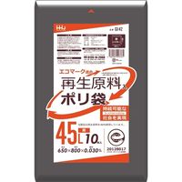 ハウスホールドジャパン GI42 再生原料エコマーク袋45L黒 4580287293761 10枚×20点セット（直送品）