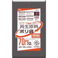 ハウスホールドジャパン GI72 再生原料エコマーク袋70L黒 4580287293792 10枚×40点セット（直送品）