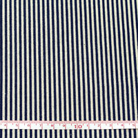 日本紐釦貿易 NBK 綿麻ナチュラルプリント生地 細ストライプ柄 110cm巾