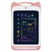 アイ・エス かわいいネコみみ型 カラー文字 何度でも書き消しできる電子メモパッド 9インチ IDM08-9C