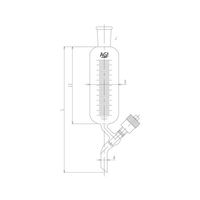 旭製作所 高真空グリースレスバルブ付分留受器 3638-30V-3L 1個 63-2589-22（直送品）