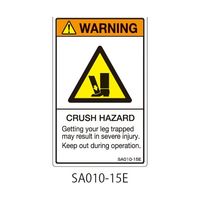セフティデンキ SAシリーズ ISO警告ラベル 縦型 英文 挟み込み注意