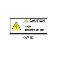 セフティデンキ OWシリーズ 注意ラベル 英文 高温注意 OW-02 1式(50枚) 63-5607-27（直送品）