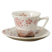 みやび街道 カップ＆ソーサー 平安桜 赤碗皿 (3個入) mkd-77642083（直送品）