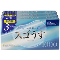 ジェクス すごうす1000 コンドーム Mサイズ 薄め 12個入×3箱