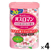 入浴剤 温泉の素 バスロマン にごり浴さくらの香り 600g 4個 (にごりタイプ) アース製薬