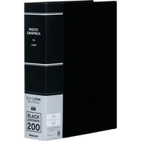 ナカバヤシ ポケットアルバム フォトグラフィリア L判 2段 200枚 ブラック PHL-1020-D 2冊（直送品）