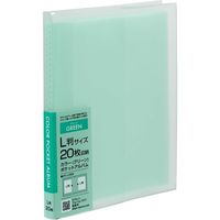 ナカバヤシ カラーポケットアルバム L判 1段 20枚 グリーン アカ-PCL-20-G 1セット(5冊)