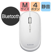 ワイヤレスマウス 無線 Bluetooth 充電式 薄型 4ボタン ホワイト エレコム M-TM15BBWH 1個