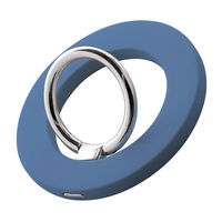 マグネット式スマホリング MagSafe対応 スマートフォンリング Grip Ring pitari マグネットシール付属 スタンド ブルー（直送品）