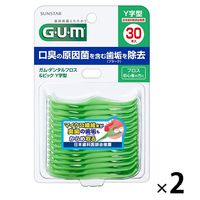 ガム デンタルフロス&ピック Y字型 1セット（30本入×2個） サンスター GUM 歯周プラーク除去 歯間ケア