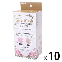 Kirei Mask（キレイマスク） コーディネートカラー（ピンク・ベージュ）1セット（40枚入×10箱） 川本産業 カラーマスク