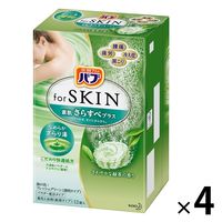 バブ for SKIN 素肌さらすべタイプ さわやかな緑茶の香り 12錠入×4箱 入浴剤 花王 (透明タイプ)