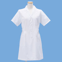 KAZEN レディース診察衣（ハーフ丈） 医療白衣 薬局衣 半袖 ホワイト シングル S 261HS-90（直送品）