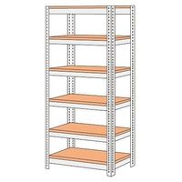 サカエ ボード棚 200kg/段 W1800×D600×H2100mm 6段 ホワイトグレー NBRWー2746 NBRW-2746 1個（直送品）