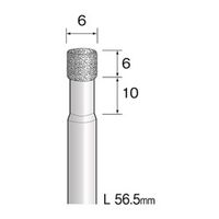 ミニター 電着ダイヤモンドバー #100 φ6 AD3104 1本（直送品）