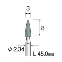 ミニター 研磨用ゴム砥石 WA ハード #180 φ3 DB1501 1袋(10本)（直送品）