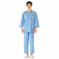 KAZEN 患者衣（スラックス） 男女兼用 ブルー L 286-71（直送品）