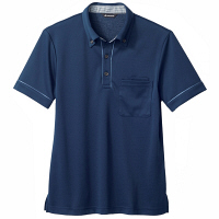 住商モンブラン ニットシャツ（男女兼用） ネイビー/ブルー LL 32-5009（直送品）