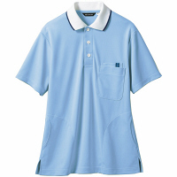 住商モンブラン ポロシャツ（男女兼用） ブルー/白 L 32-5033（直送品）