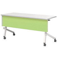 アイリスチトセ　フラップテーブル　平行スタックタイプ　カラー幕板付　グリーン　幅1500×奥行450×高さ700mm　1台　（直送品）