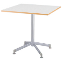 アイリスチトセ　ミーティングテーブル 十字脚　ホワイト　幅600×奥行750×高さ700mm　1台　（直送品）