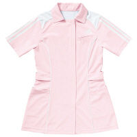 KAZEN adidas（アディダス）レディスジャケット 医療白衣 半袖 ピンク 2XOT SMS002（直送品）