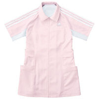 KAZEN adidas（アディダス）レディスジャケット 医療白衣 半袖 ピンク OT SMS003（直送品）