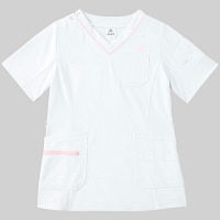 KAZEN adidas（アディダス）レディススクラブ 医療白衣 半袖 ホワイト XOT SMS009-10（直送品）