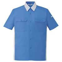 自重堂　制服百科　エコ製品制電半袖シャツ　ライトブルー　Ｍ　46814（直送品）