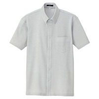 アイトス 半袖ニットボタンダウンシャツ（男女兼用） グレー 4L AZ7854-004 1着（直送品）