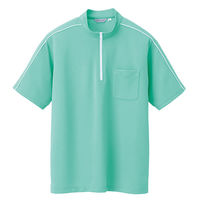アイトス 半袖クイックドライジップシャツ（男女兼用） ミントグリーン 7号 AZCL3000-004 1着（直送品）