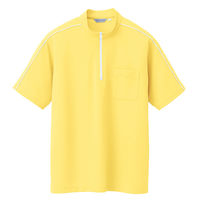 アイトス 半袖クイックドライジップシャツ（男女兼用） イエロー 5L AZCL3000-042 1着（直送品）