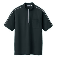 アイトス 半袖クイックドライジップシャツ（男女兼用） ブラック 5号 AZCL3000-091 1着（直送品）