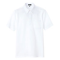 アイトス 半袖ボタンダウンポロシャツ（男女兼用） ホワイト 11号 AZ7617-001 1着（直送品）