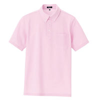 アイトス 半袖ボタンダウンポロシャツ（男女兼用） ピンク 6L AZ7617-060 1着（直送品）