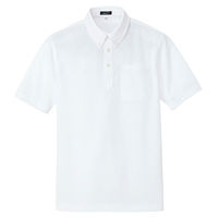 アイトス 吸汗速乾（クールコンフォート）半袖ボタンダウンポロシャツ（男女兼用） ホワイト 5号 AZ10599-001 1着（直送品）