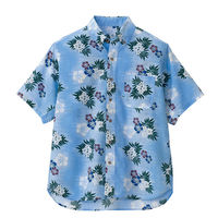 アイトス ボタンダウンアロハシャツ（カジーマ）（男女兼用） サックス AZ56110-007