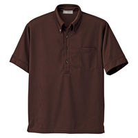 アイトス メンズ半袖ニットボタンダウンシャツ ブラウン S 861206-022 1着（直送品）