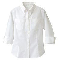 アイトス レディース七分袖ボタンダウンシャツ ホワイト 3L 861204-001 1着（直送品）