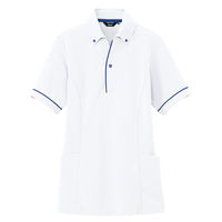 アイトス 介護ユニフォーム サイドポケット半袖ポロシャツ（男女兼用） AZ7668 ホワイト 4L 1枚（直送品）