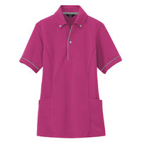 アイトス 介護ユニフォーム サイドポケット半袖ポロシャツ（男女兼用） AZ7668 ローズ 4L 1枚（直送品）
