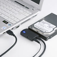 サンワサプライ 変換ケーブル A[オス]-シリアルATA[オス]（HDD・SSD・ドライブ用） ブラック USB3.0 USB-CVIDE3 1個