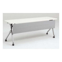 オカムラ フラプター サイドフォールドテーブル 棚板なし/幕板付き ホワイト